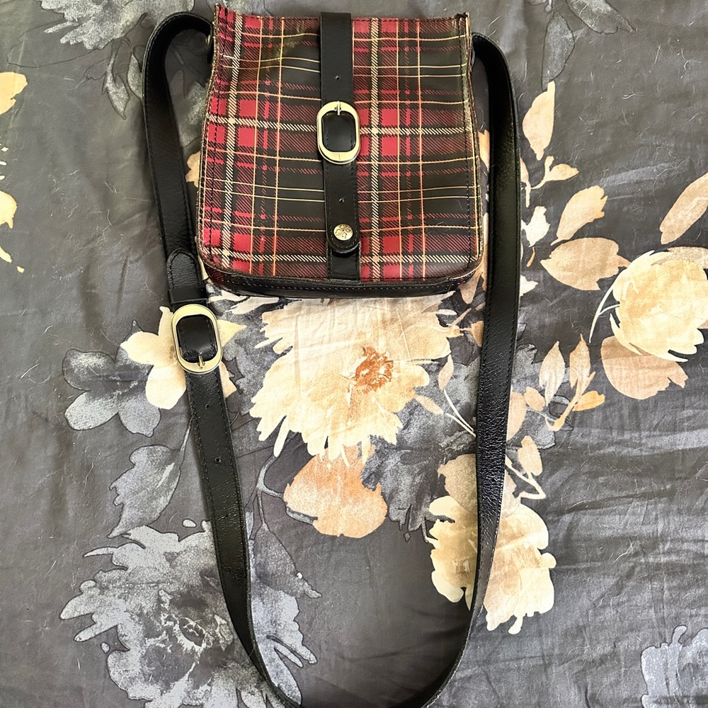 ONE DAY SALE!!!! 
Patricia Nash Red Plaid Crossbody Bag with Leather Trim